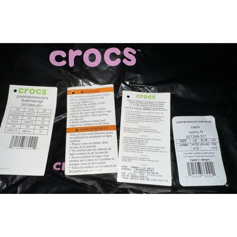 RARE Post Malone x Crocs 5th Collab Friends & Family M10/W12 + Charms & Card